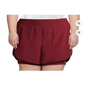 AVIA Women's Burgundy Athletic Shorts Built in Liner Size XXL